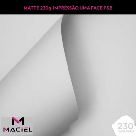 PAPEL | MATTE | 230G | A4 | FRENTE 1X0 P&B