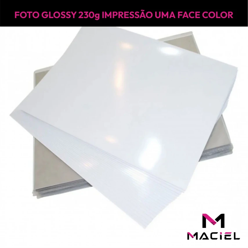 PAPEL | FOTO GLOSSY | 230G | A4 | FRENTE 4X0